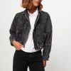 Women Lollys Laundry Outerwear | Kingston, Denim Jacket Dark Grey