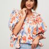 Women Essentiel Antwerp Tops And Blouses | Dinge, Viscose/Cotton Mix Off Shoulder Top Blue