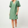 Women Another-Label Dresses And Tunics | Juin, Viscose Mix Dress Green