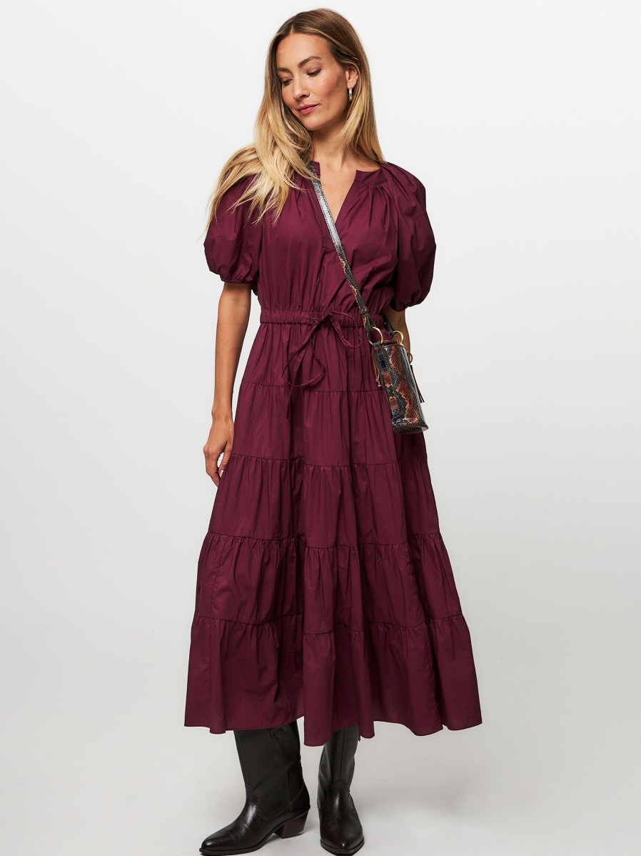 Women Ulla Johnson Dresses And Tunics | Olina, Cotton Dress Bordeauxred