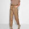 Women Humanoid Pants And Jumpsuits | Preston, Cotton Mix Trousers With Ikat Print Brown