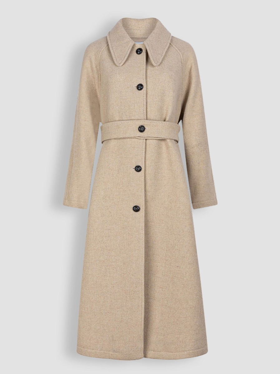 Women Ruby Tuesday Outerwear | Makala, Wool Mix Coat Beige