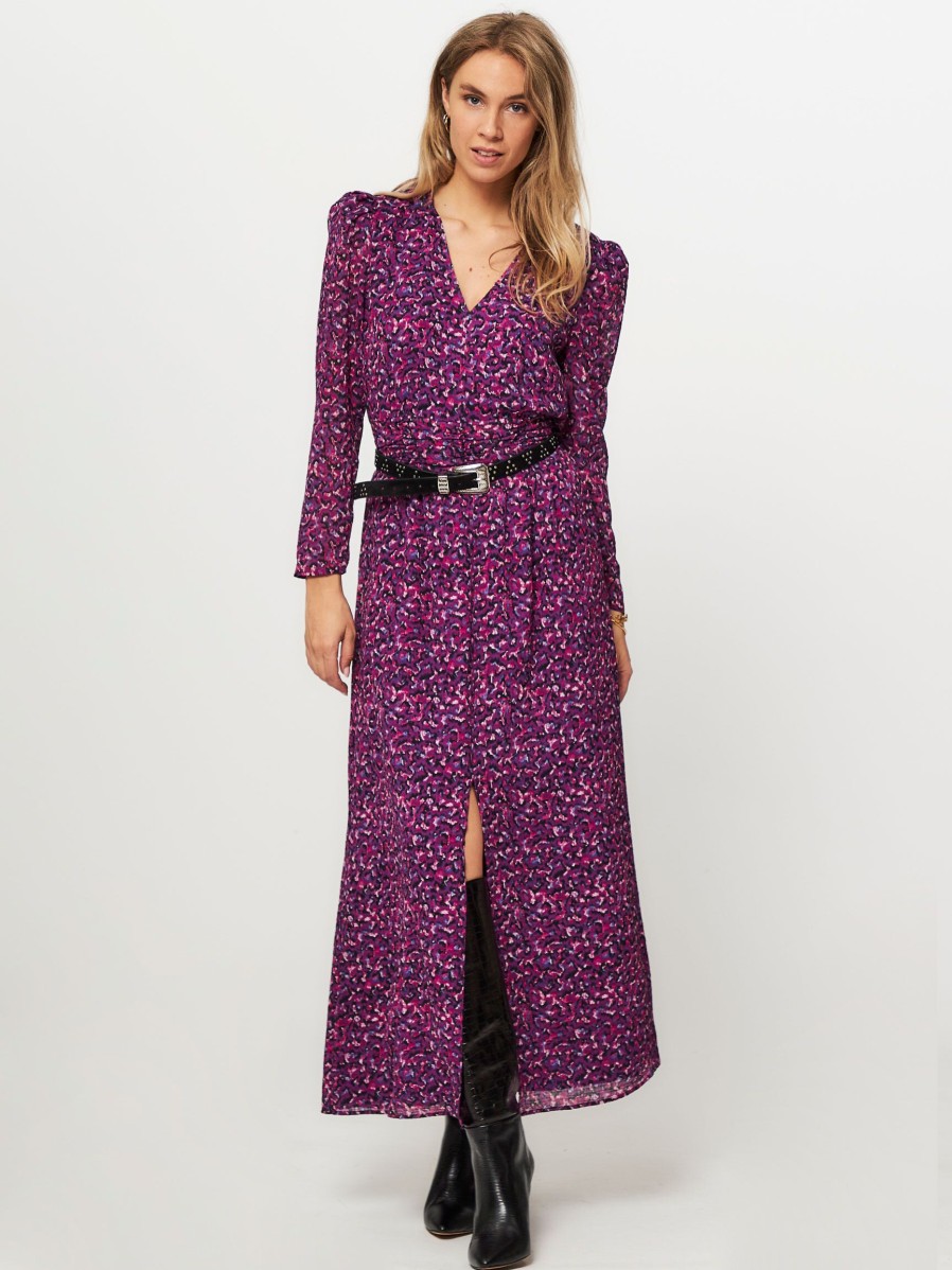 Women Dante 6 Dresses And Tunics | Vyana, Woven Maxi Dress With Print Purple