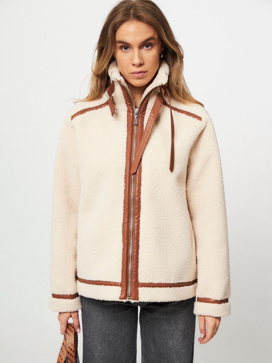 Women Munthe Outerwear | Edder, Teddy Coat Cream