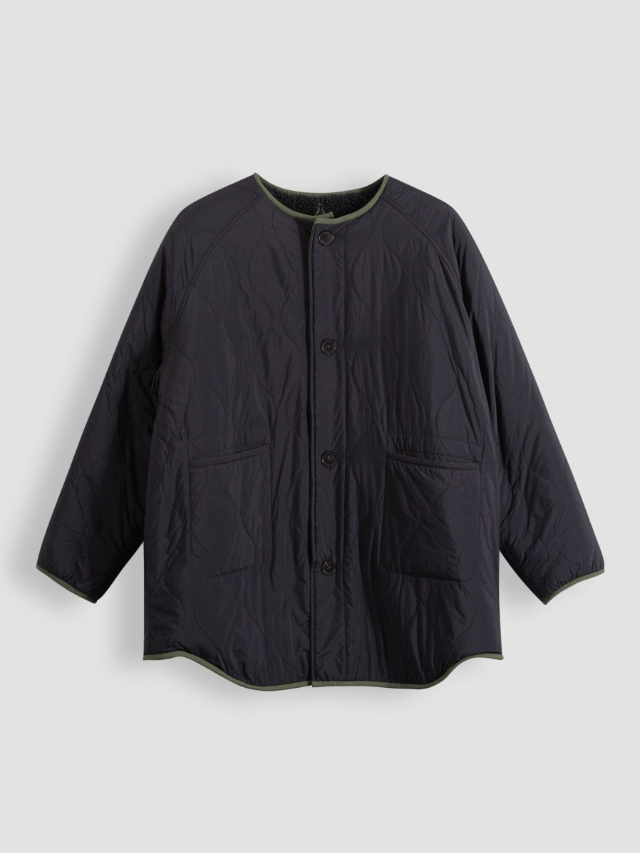 Women Bellerose Outerwear | Hamon, Padded Reversible Jacket Black