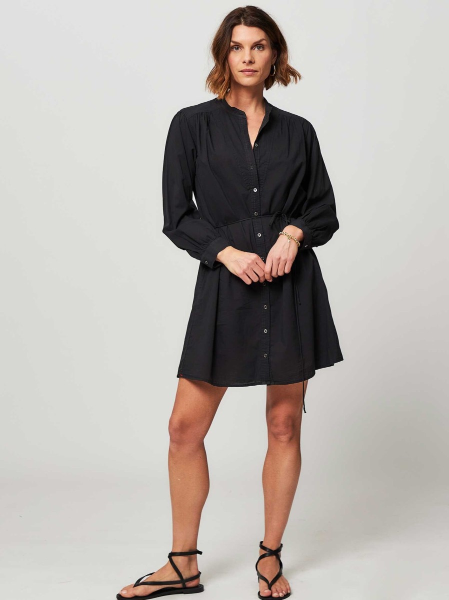 Women Xirena Dresses And Tunics | Winnie, Cotton Button Down Dress Black