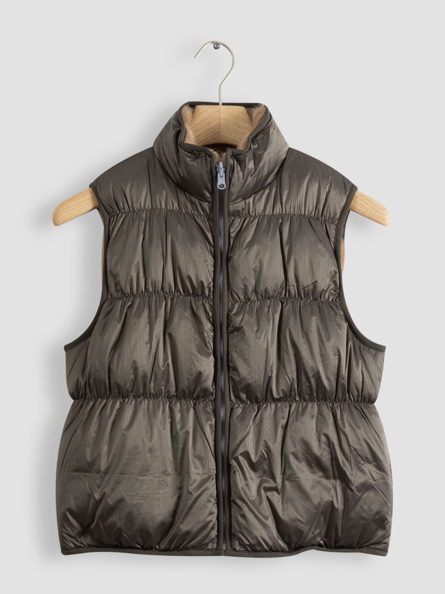 Women Bellerose Outerwear | Hansel, Padded Reversible Body Warmer Moss Green