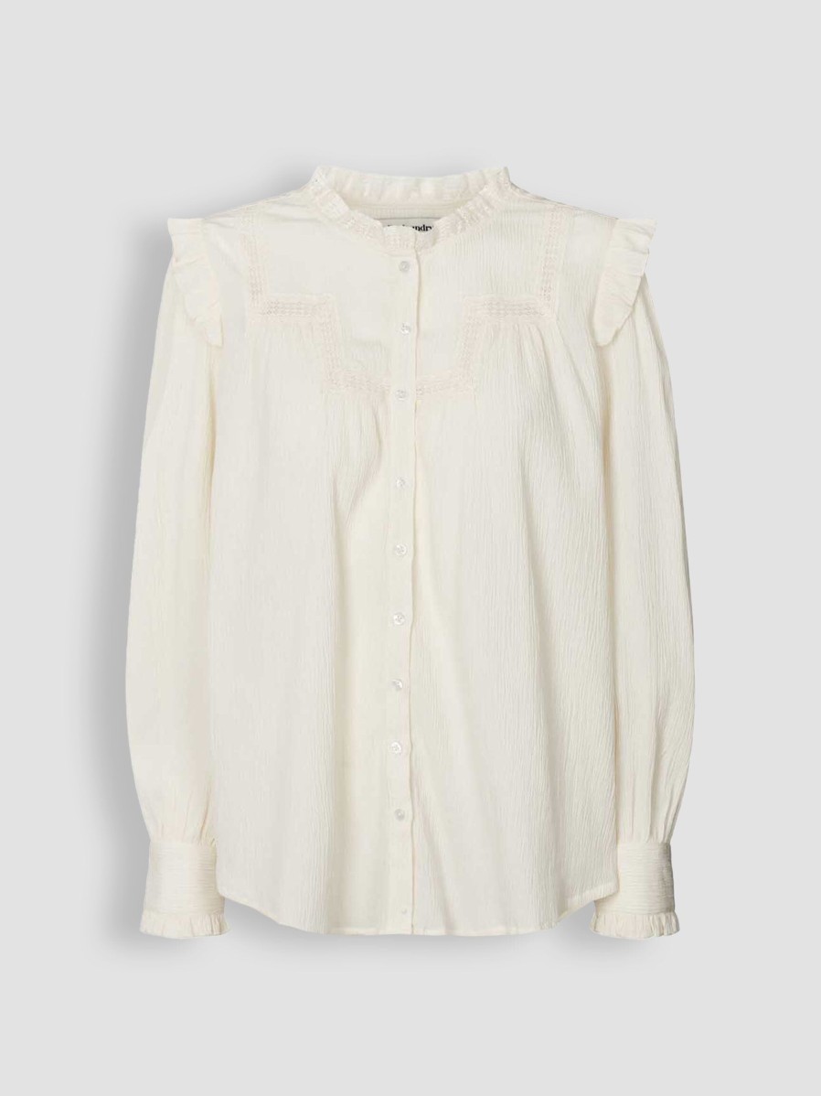 Women Lollys Laundry Tops And Blouses | Arista, Viscose/Cotton Mix Blouse Cream