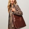 Women Ellen Truijen Bags | Rock Extended, Leather Shoulder Bag Brown