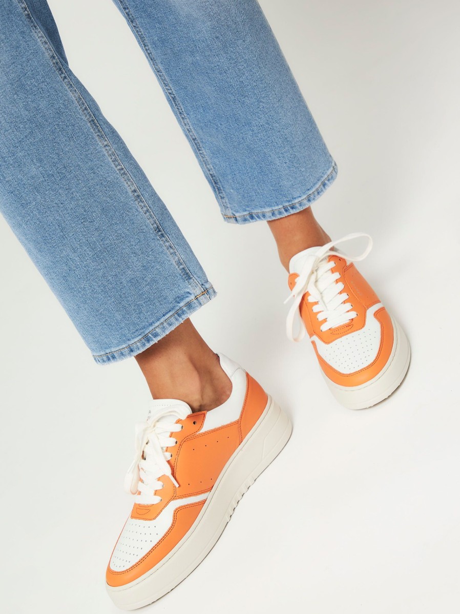 Women Copenhagen Sneakers | Cph1, Leather Sneakers Orange