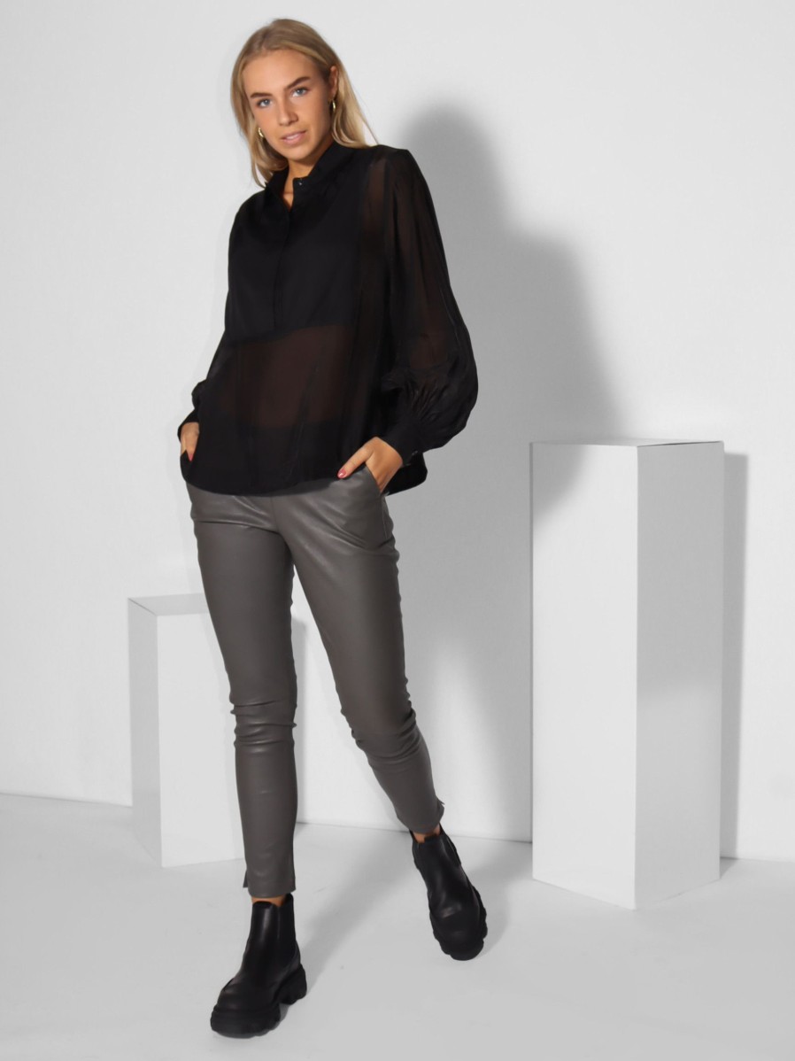 Women Second Female Tops And Blouses | Bluette, Viscose Mix Top Black