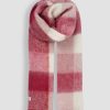 Women Becksondergaard Scarves | James, Alpaca Mix Scarf With Checkered Pattern Pink