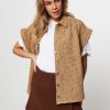 Women Ruby Tuesday Blazers And Jackets | Muna, Cotton Mix Boucle Gilet Camel