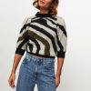 Women Copenhagen Muse Sweaters And Cardigans | Ibra, Wool Mix Jumper With Pattern Black