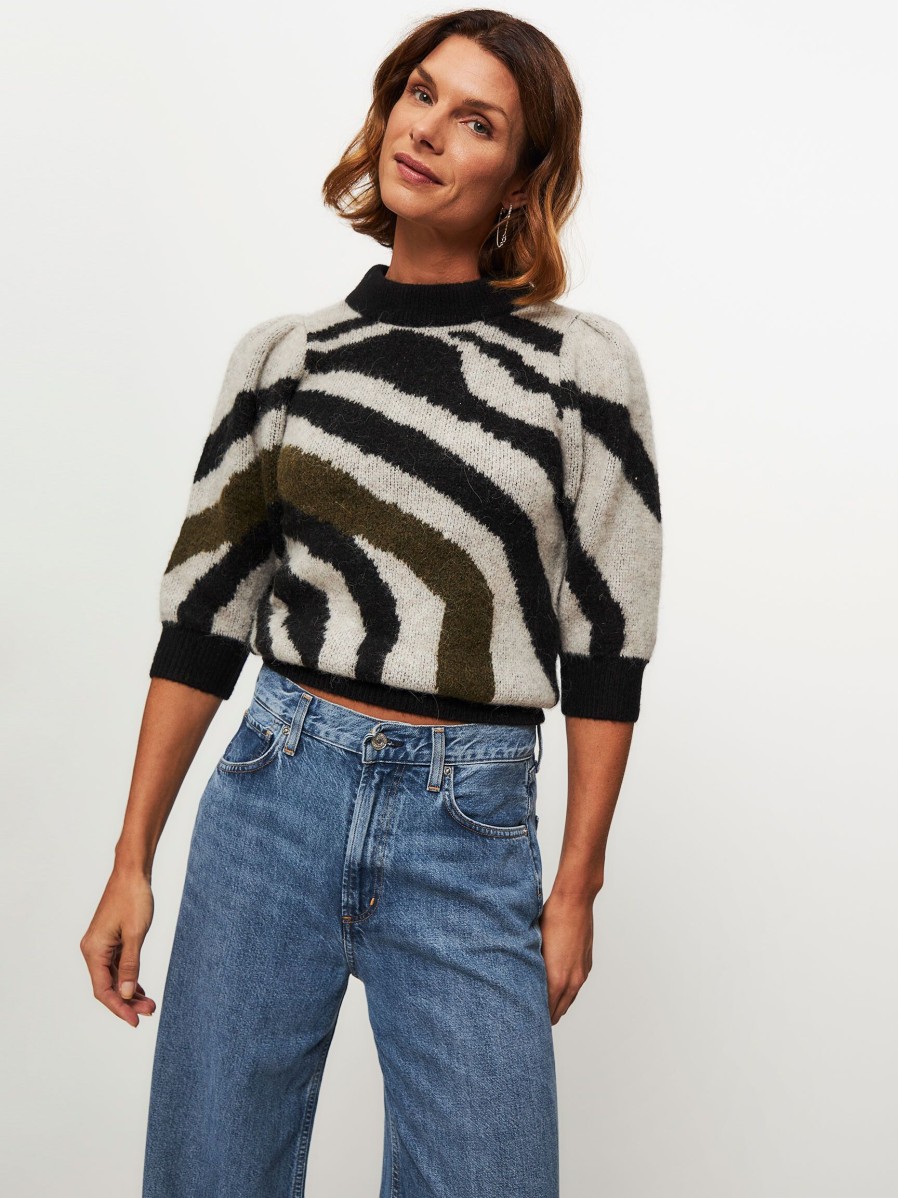 Women Copenhagen Muse Sweaters And Cardigans | Ibra, Wool Mix Jumper With Pattern Black