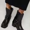 Women Silver Grace Boots | Boston, Leather Biker Boots Black