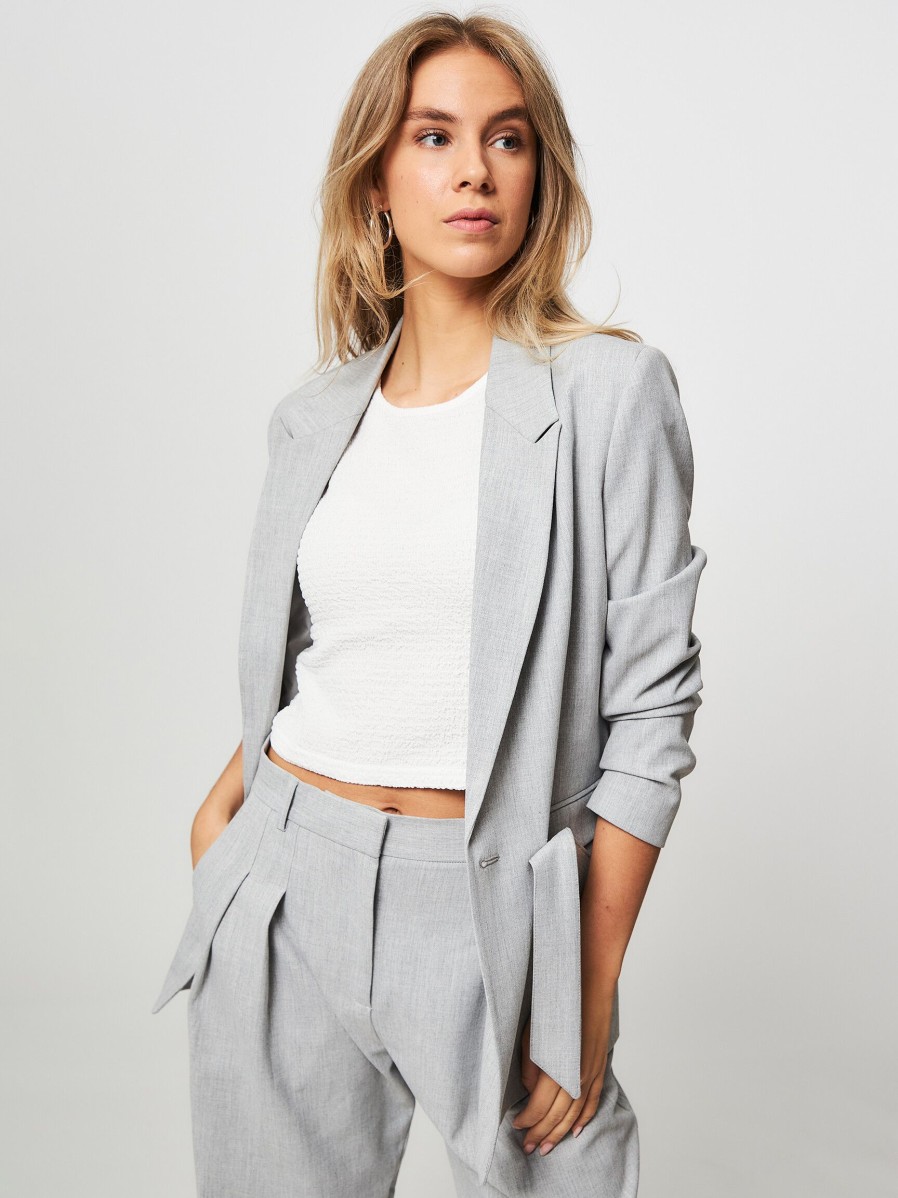 Women Ruby Tuesday Blazers And Jackets | Remi, Viscose Mix Melange Blazer Grey