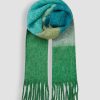 Women Becksondergaard Scarves | Bartletts, Wool Mix Scarf With Pattern Green