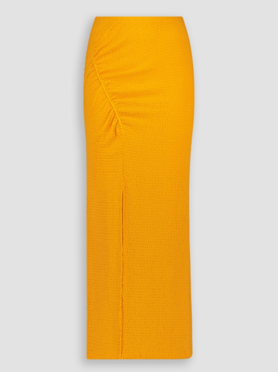 Women Another-Label Skirts | Ette, Cotton Mix Skirt With Structure Yellow Ocher