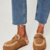 Women Mou Ballet Flats And Loafers | Suede Logo Loafers Cognac