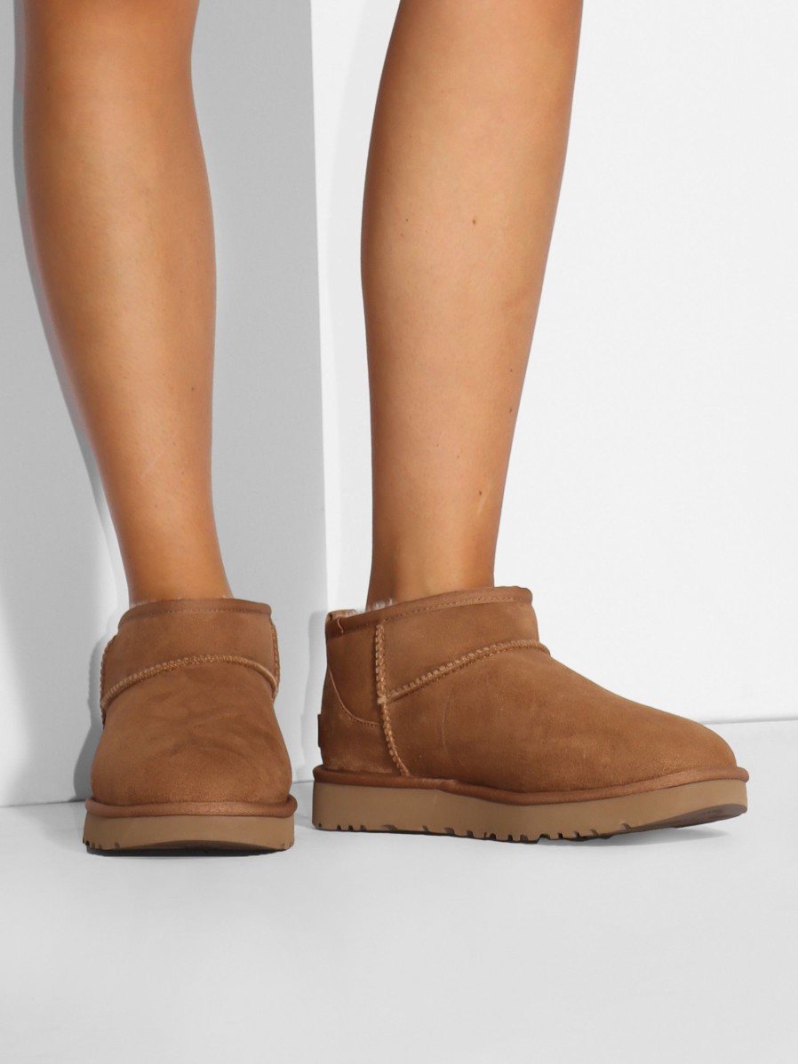 Women Ugg Boots | Classic Ultra Mini Ankle Boots Cognac