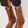 Women Ivylee Copenhagen Boots | Tracy Leather Western Look Low Boots Camel