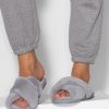 Women Americandreams Flip Flops | Lou, Fake Fur Flip Flops Light Grey