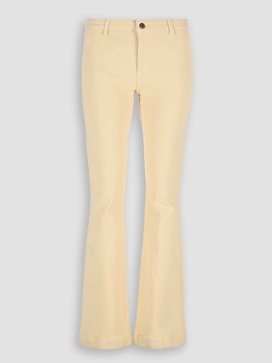 Women By Bar Jeans | Leila, High Waist Flared Fit Jeans Light Yellow