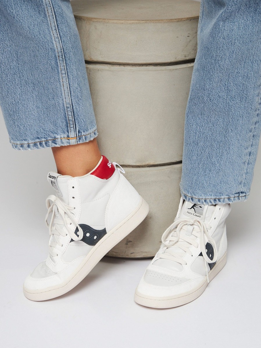 Women Saucony Sneakers | Jazz, Leather High Sneakers Off White