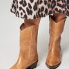 Women Ivylee Copenhagen Boots | Tracy, Leather Westernlook Low Boots Beige