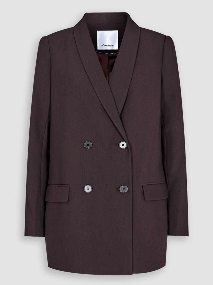 Women Co'Couture Blazers And Jackets | Vola, Viscose Mix Oversized Blazer Dark Brown