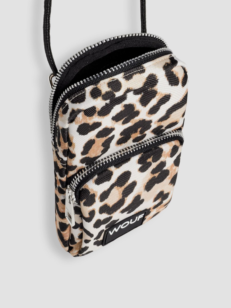 Women Wouf Bags | Cleo, Woven Phone Bag With Print Sand