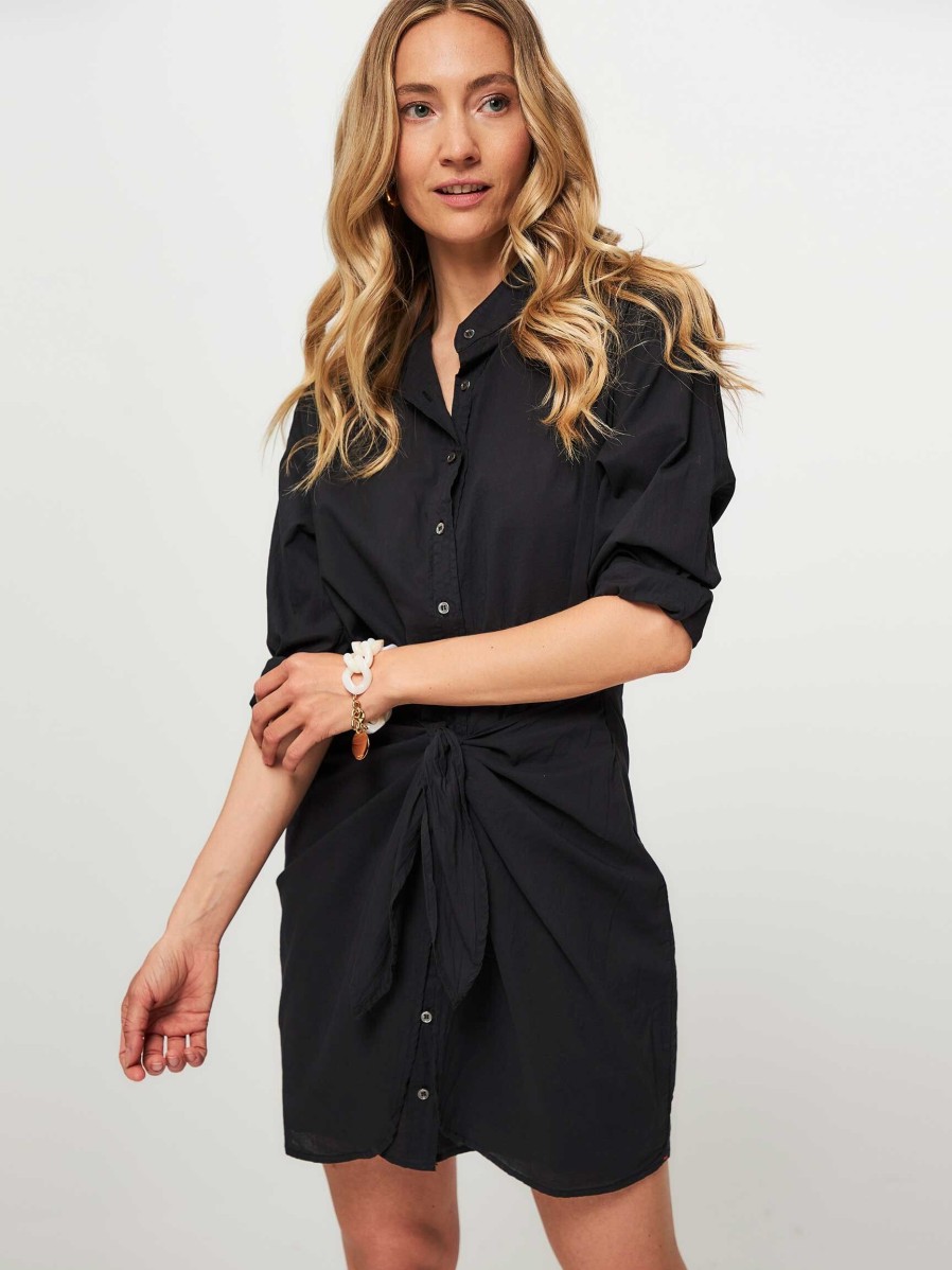 Women Xirena Dresses And Tunics | Arly, Cotton Button Down Dress Black