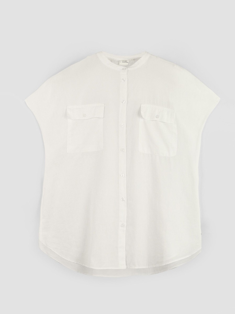 Women Club L’avenir Tops And Blouses | Stone, Cotton Blouse White