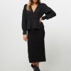 Women Modstrom Skirts | Tanny, Rayon Mix Pencil Skirt Black