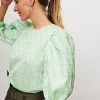 Women Modstrom Tops And Blouses | Dorian, Woven Top With Pattern Light Green