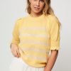 Women Summum Sweaters And Cardigans | Alpaca Mix Jumper With Striped Pattern Yellow