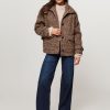 Women Sessun Outerwear | Lee, Wool Mix Tweed Coat With Pattern Brown