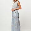 Women Sessun Pants And Jumpsuits | Chagall, Viscose Palazzo With Print Light Blue