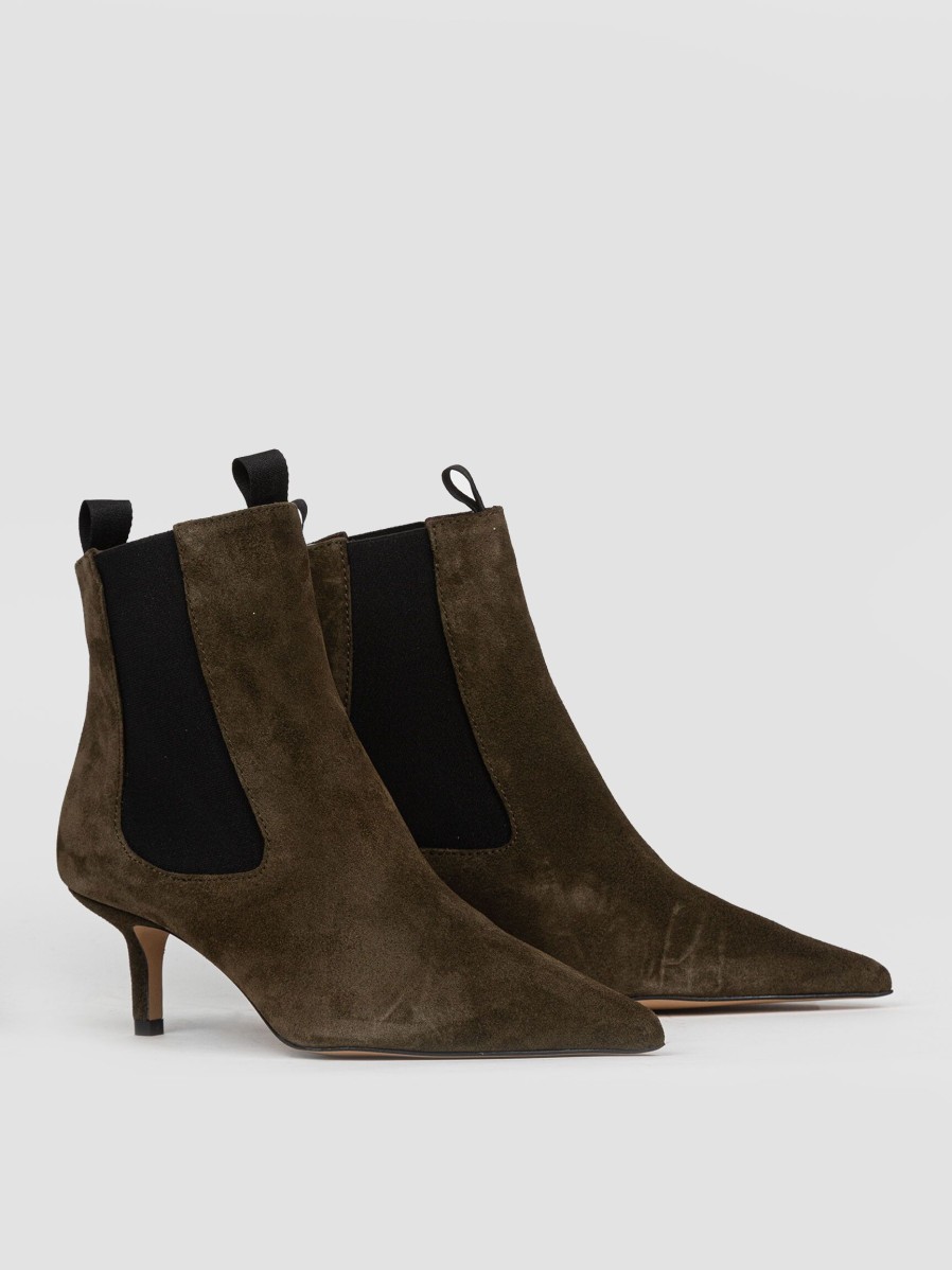 Women Anonymous Copenhagen Boots | Navia 55, Suede Ankle Boots Moss Green