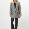 Women Gestuz Outerwear | Talla, Wool Mix Pied De Poule Coat Sand