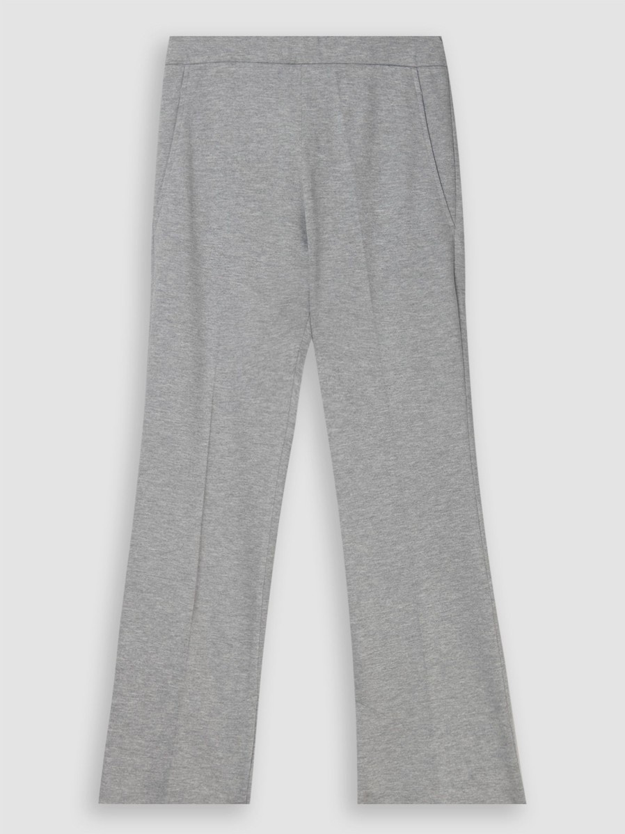 Women Graumann Pants And Jumpsuits | Juri, Viscose Mix Jersey Melee Trousers Grey