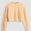 Women Lune Active Home And Sportswear | Moon, Cotton Mix Sweater With Stucture Peach