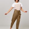 Women Idano Pants And Jumpsuits | Ousman, Linen Trousers Cognac