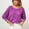 Women American Vintage Sweaters And Cardigans | Damsville, Wool Mix Jumper Purple