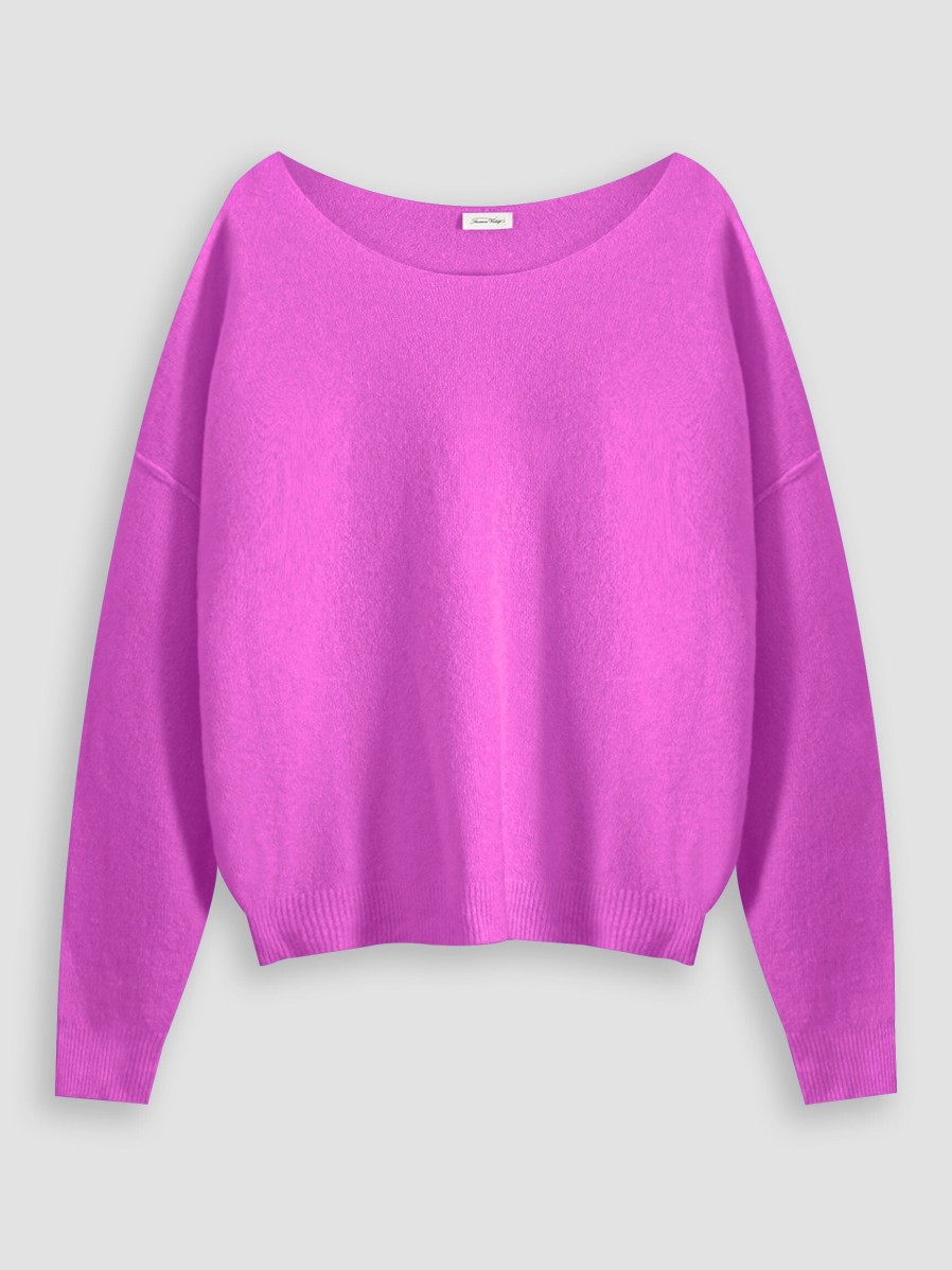 Women American Vintage Sweaters And Cardigans | Damsville, Wool Mix Jumper Purple