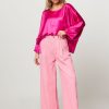 Women Sea Me Happy Tops And Blouses | Soraya, Woven Shiny Top Bright Pink