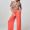 Women POM Amsterdam Pants And Jumpsuits | Cupro Mix Palazzo Coral