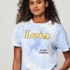 Women Lois Tops And Blouses | Raen, Organic Cotton Top With Tie Dye Print Blue