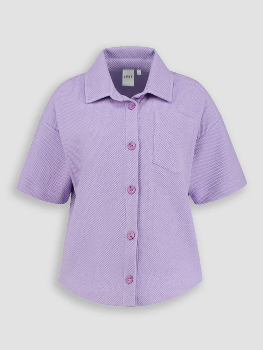 Women Lune Active Home And Sportswear | Moon, Cotton Mix Blouse With Structure Lavender